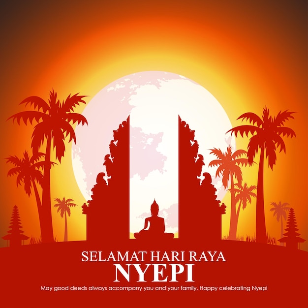 Vector illustration of Hari Raya Nyepi banner