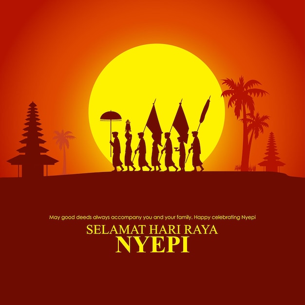 Vector illustration of Hari Raya Nyepi banner