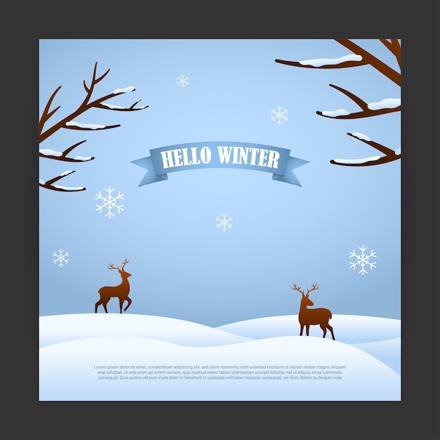 Vector illustration for hello winter