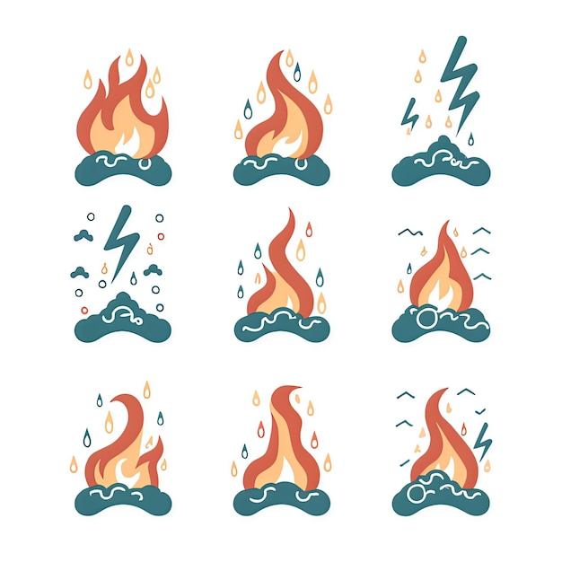 vector illustration hires with eps for effect natural fire and ice