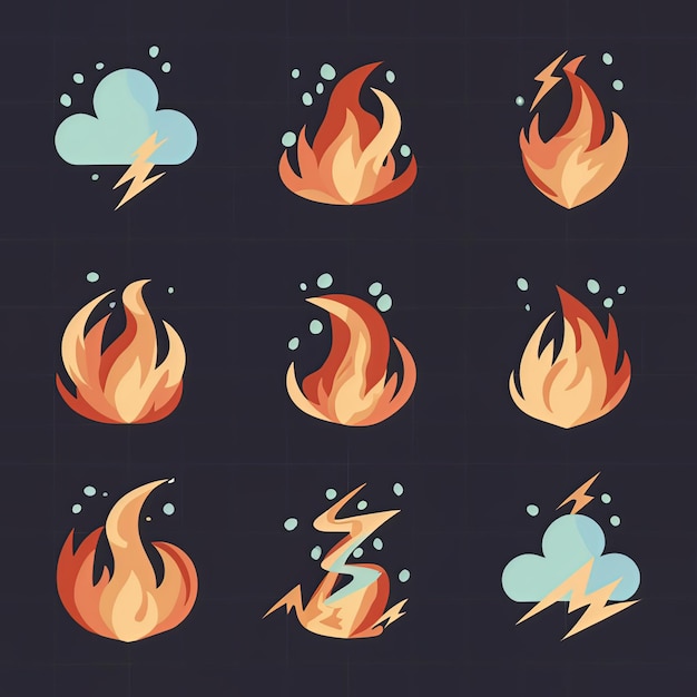 vector illustration hires with eps for effect natural fire and ice