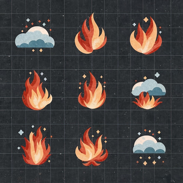 vector illustration hires with eps for effect natural fire and ice