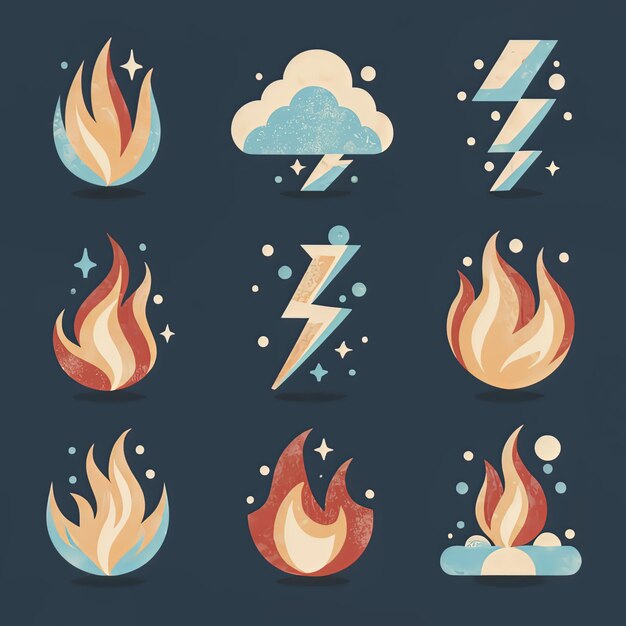 vector illustration hires with eps for effect natural fire and ice