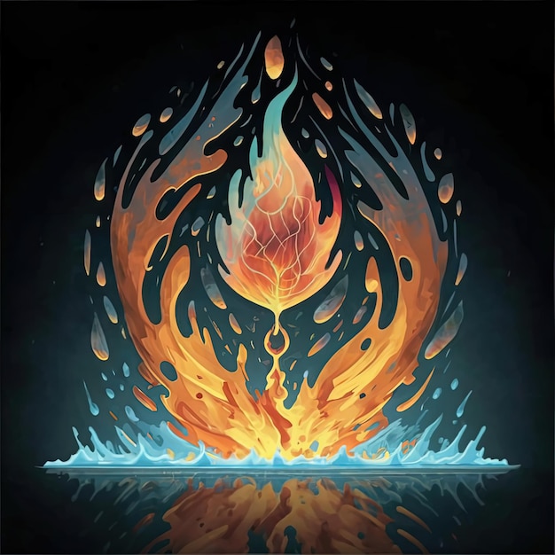 Vector vector illustration hires with eps for effect natural fire and ice