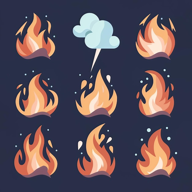 vector illustration hires with eps for effect natural fire and ice