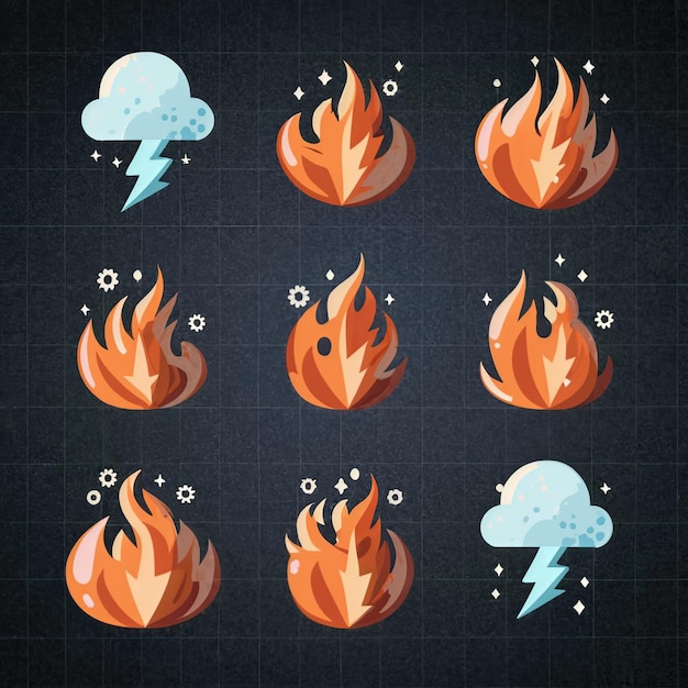 vector illustration hires with eps for effect natural fire and ice