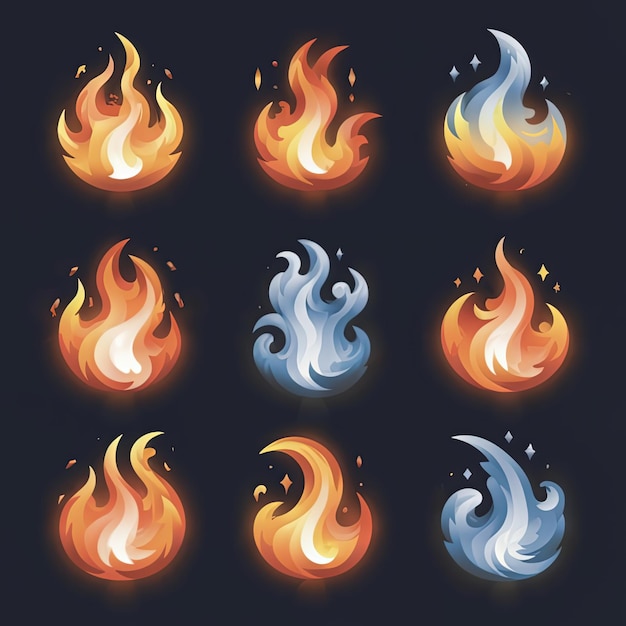 vector illustration hires with eps for effect natural fire and ice