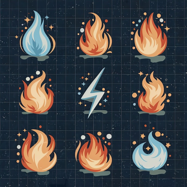 Vector vector illustration hires with eps for effect natural fire and ice