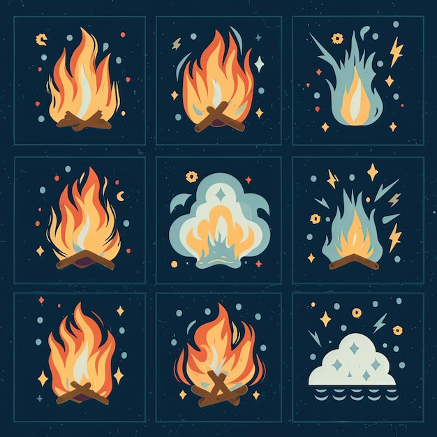 Vector vector illustration hires with eps for effect natural fire and ice