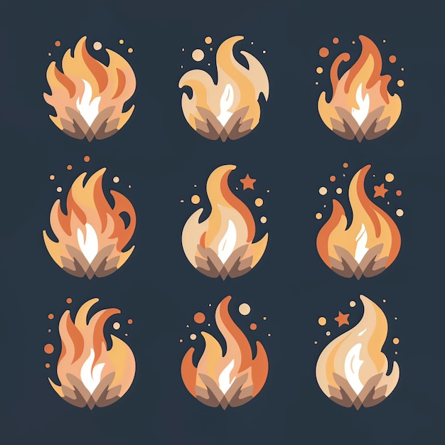 vector illustration hires with eps for effect natural fire and ice