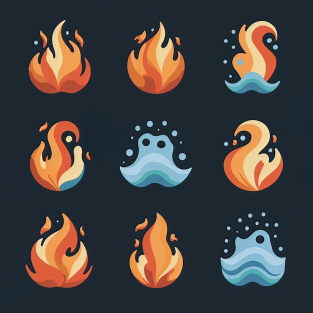 Vector vector illustration hires with eps for effect natural fire and ice