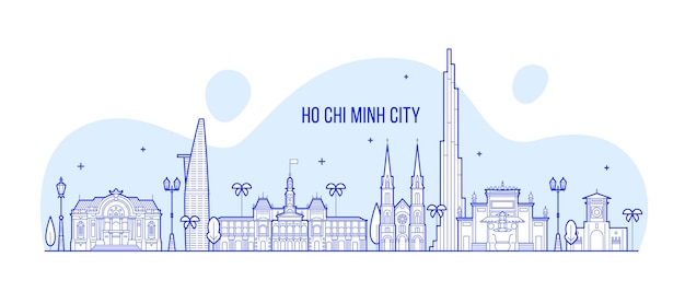 Vector illustration of Ho Chi Minh skyline in Vietnam