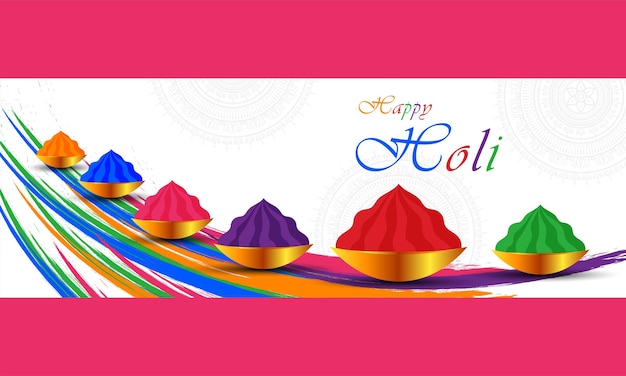 Vector illustration of Holi Gulal banner for sale and promotion for Festival of Colors celebration