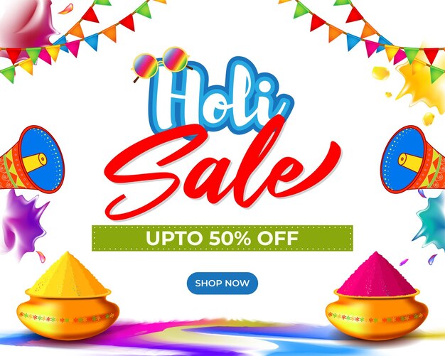 Vector illustration of Holi Sale banner