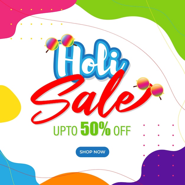 Vector illustration of Holi Sale banner