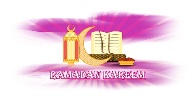 Vector illustration of Holy Islamic month Ramadan Kareem greeting