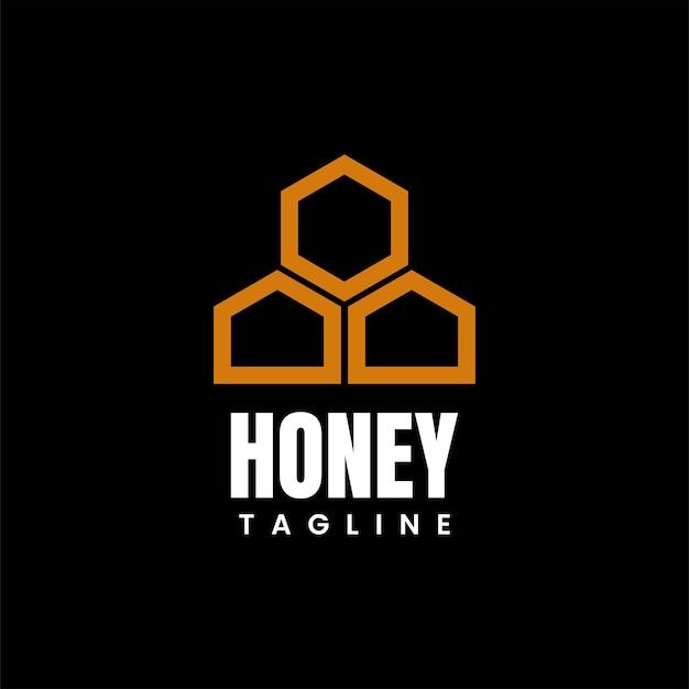 Vector illustration honey line art logo