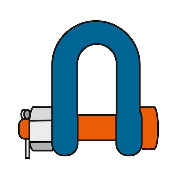 Vector illustration of a hook and a device for lifting and moving cargo Construction and engineering