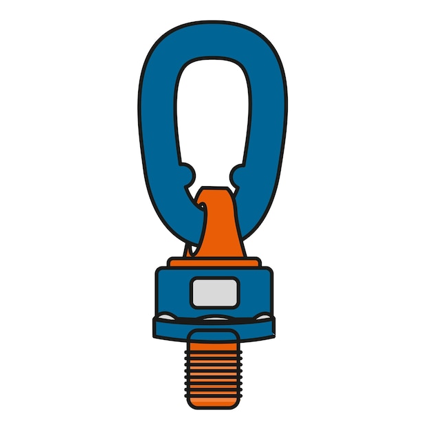 Vector illustration of a hook and a device for lifting and moving cargo Construction and engineering