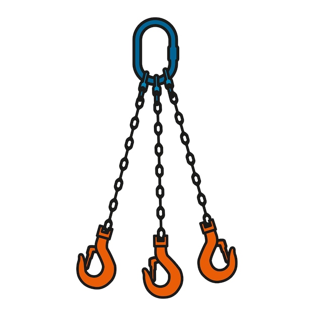 Vector illustration of a hook and a device for lifting and moving cargo Construction and engineering