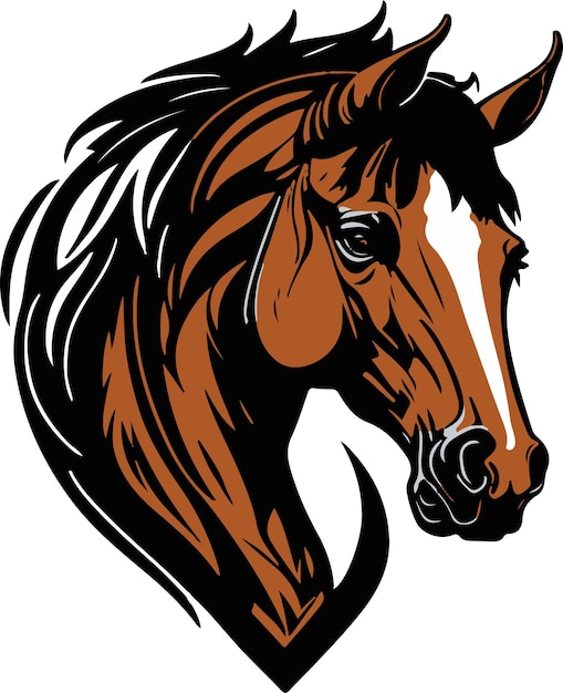 Vector illustration of a horse head for logo symbol sticker tattoo tshirt design