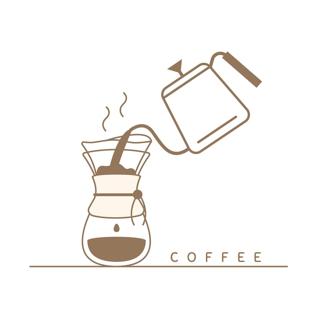 vector illustration how to make coffee  Isolated with background