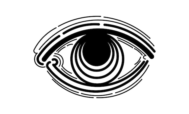 Vector illustration of human eye in engraved style