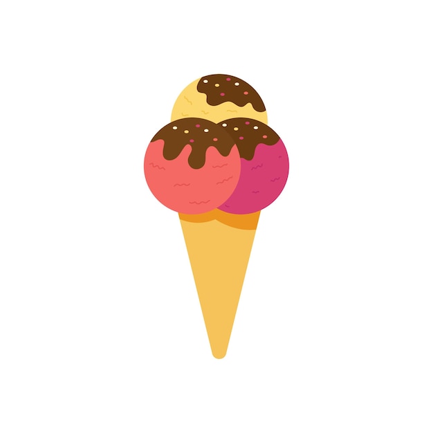 Vector illustration of ice cream in flat style