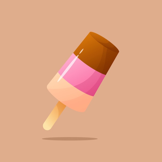 Vector Illustration Ice Cream Gradient Colorful Cartoon