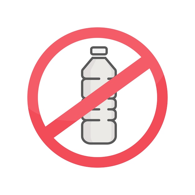 vector illustration of the icon must not use a plastic bottle