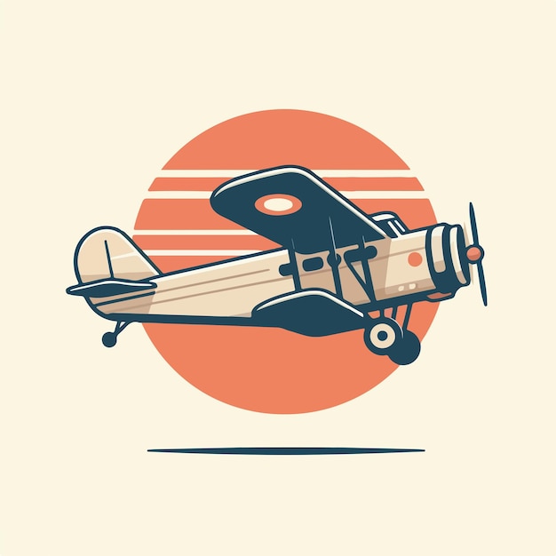 Vector illustration image of an ancient aircraft