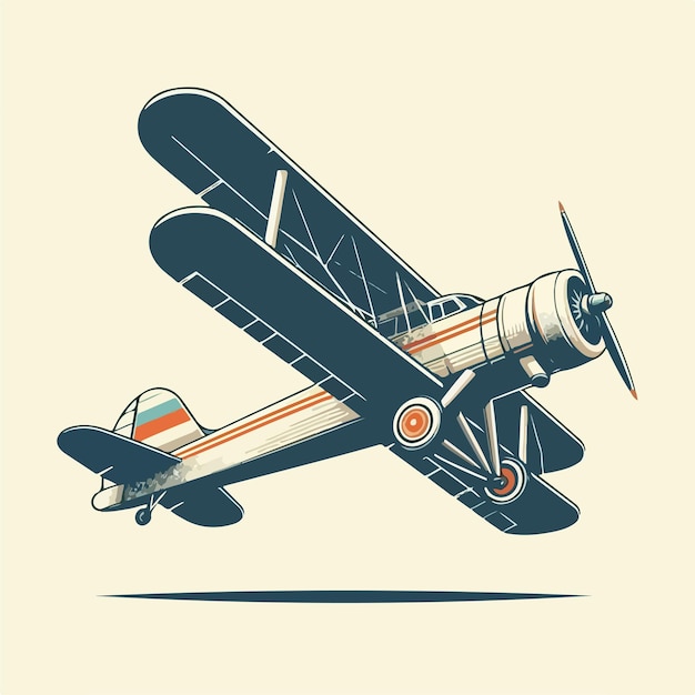 Vector illustration image of an ancient aircraft