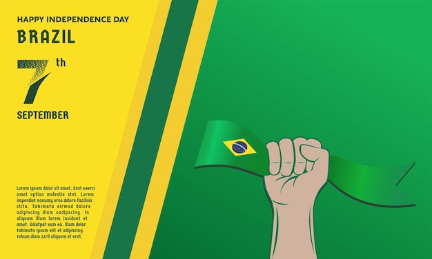 Vector Illustration Independence day of Brazil Greeting Card Background