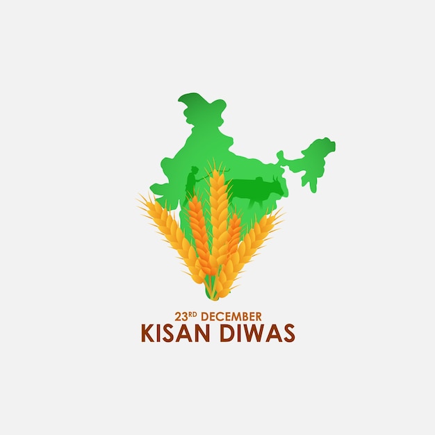 Vector illustration for India Kisan Diwas means Farmer Day