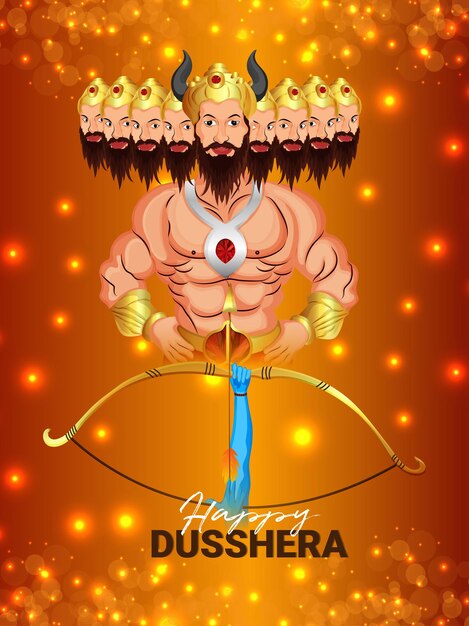 Vector illustration of indian festival happy dussehra  background