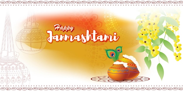 Vector illustration for Indian festival Janmashtami greeting