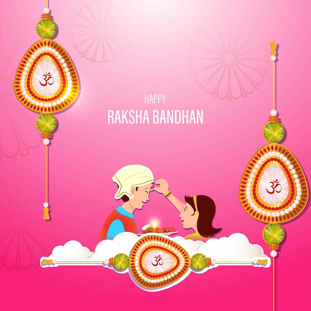 Vector illustration for Indian festival Raksha Bandhan greeting