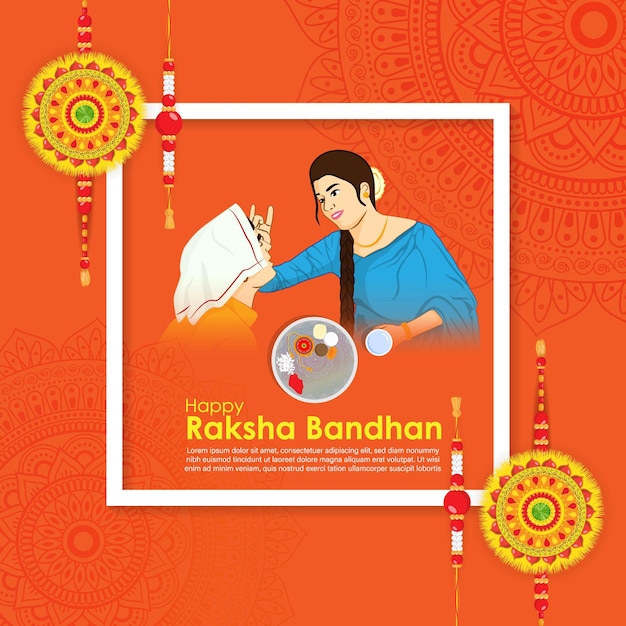 Vector illustration for Indian festival Raksha Bandhan greeting