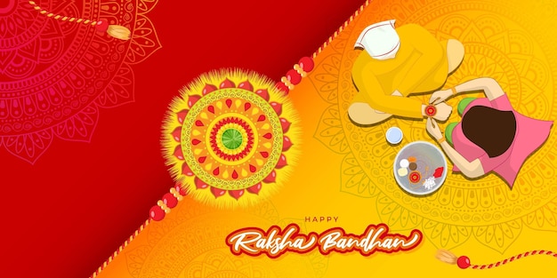 Vector illustration for Indian festival Raksha Bandhan greeting