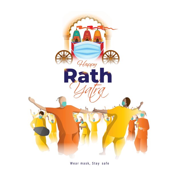 Vector illustration for Indian festival Rath Yatra means Chariot Festival