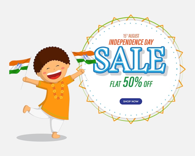 Vector illustration for Indian Independence Day Sale banner