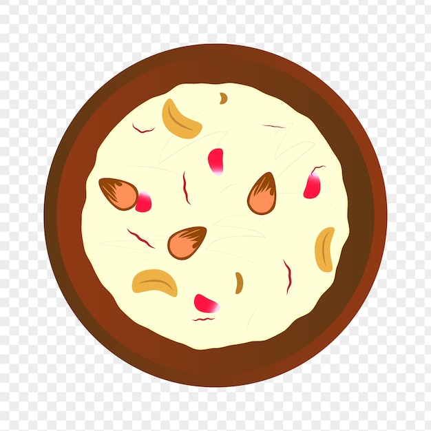 Vector vector illustration of indian kheer on transparent background