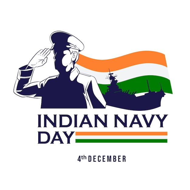 Vector illustration of Indian navy day celebration poster banner design