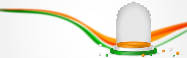 Vector vector illustration of indian tricolor podium social media feed template