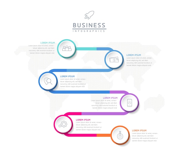 Vector illustration infographic design template presentation and chart 6 options or steps Premium