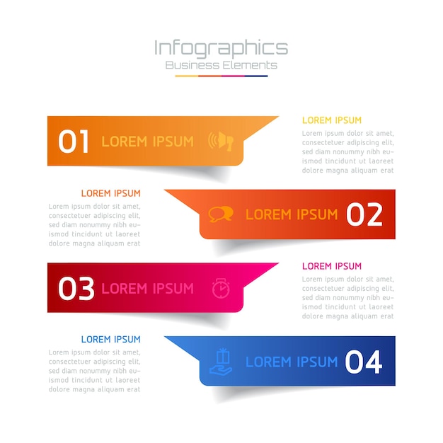 Vector illustration infographics design template marketing information with 4 options or steps