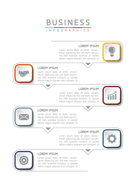 Vector illustration, infographics design, template, marketing, information, with 6 options or steps