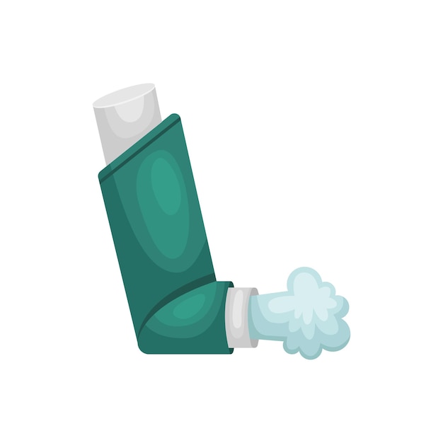 Vector illustration of an inhaler for asthmatics. A medical device for the treatment of lungs.