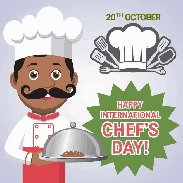 Vector vector illustration for international chefs day social media poster design template