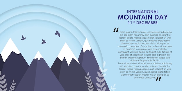 Vector vector illustration of international mountain day